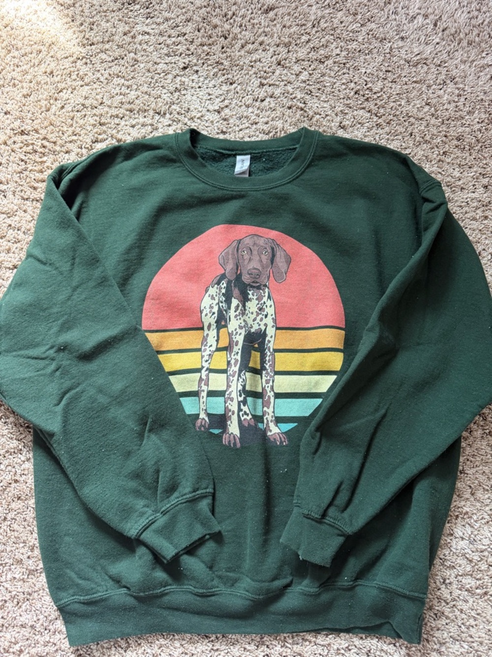 Green Dog Graphic Sweatshirt - Forest Green